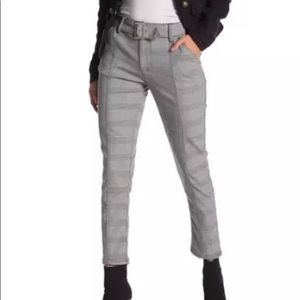 Free people high rise plaid pants Crop Size 2